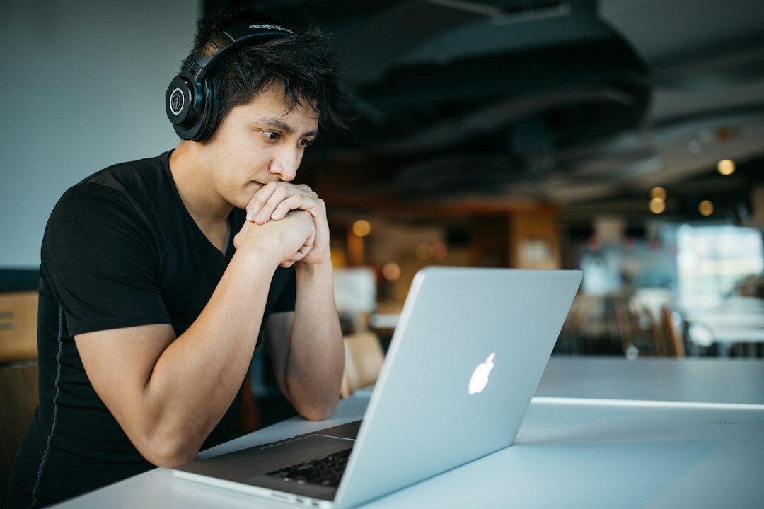 student studying online
