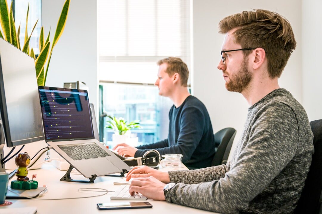 professional developer working remotely