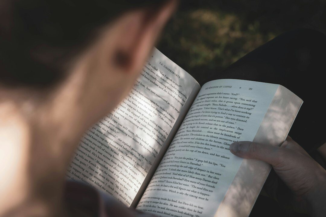 person reading book